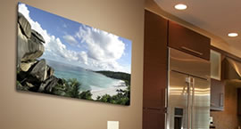Customised infrared heating panel on a wall